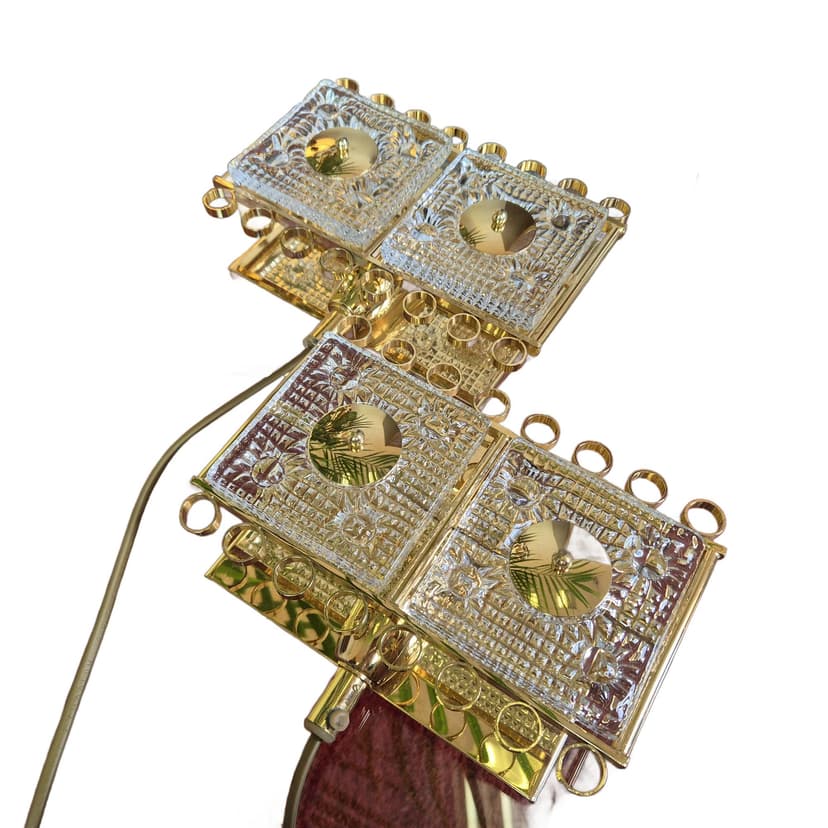 Para kinkietów kryształ transparentny, proj. C. Fagerlund, Dania, lata 60.