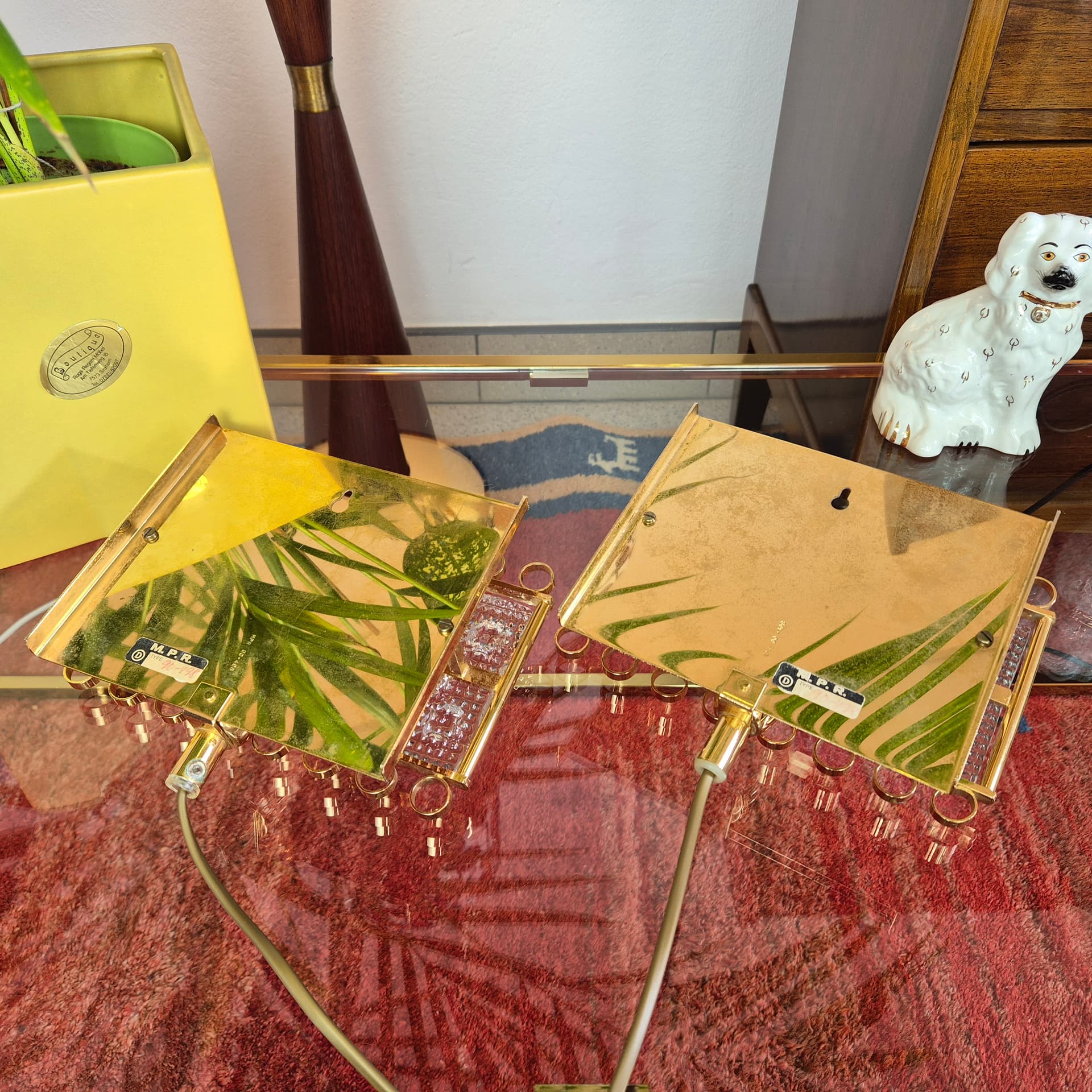 Para kinkietów kryształ transparentny, proj. C. Fagerlund, Dania, lata 60. - 226374