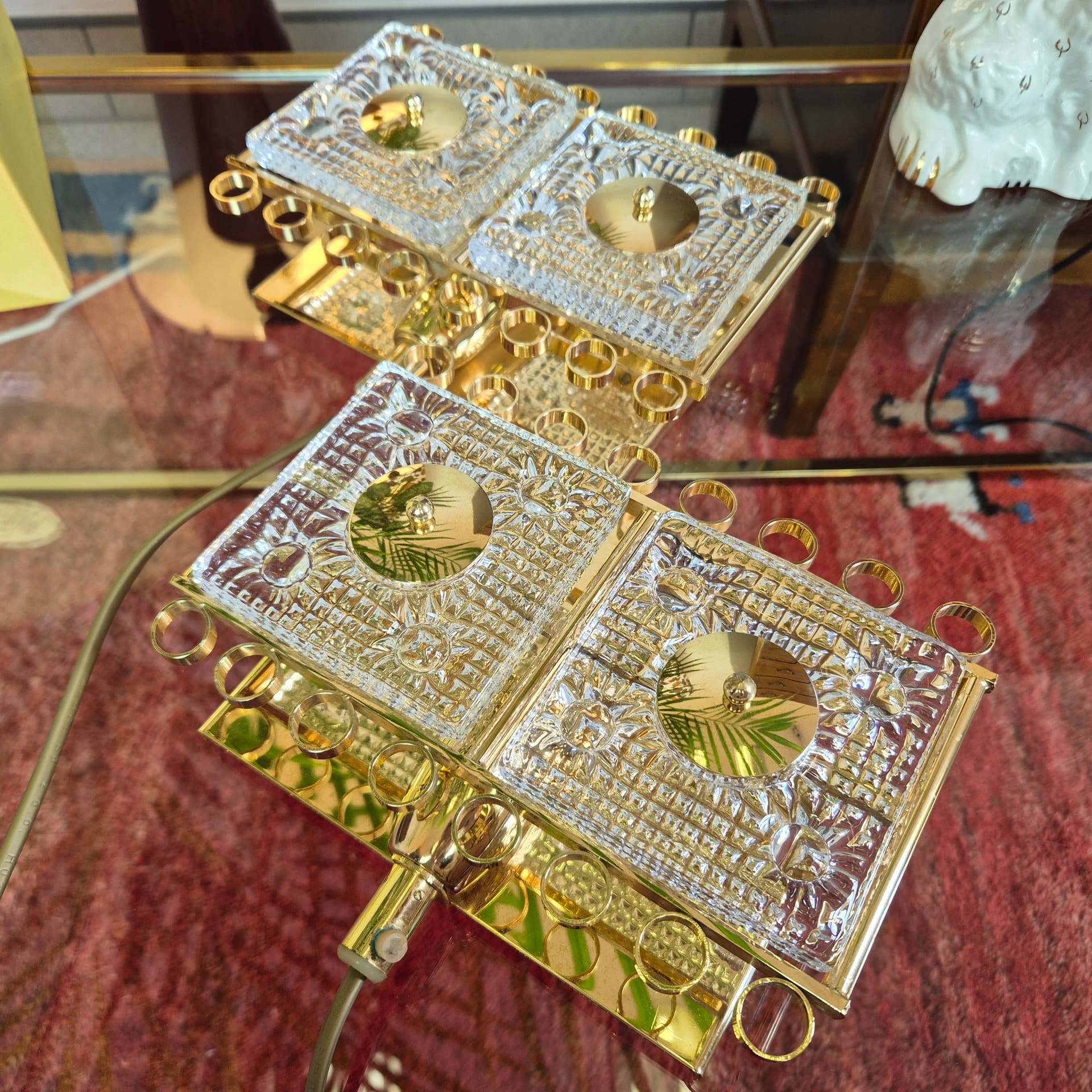 Para kinkietów kryształ transparentny, proj. C. Fagerlund, Dania, lata 60. - 226370