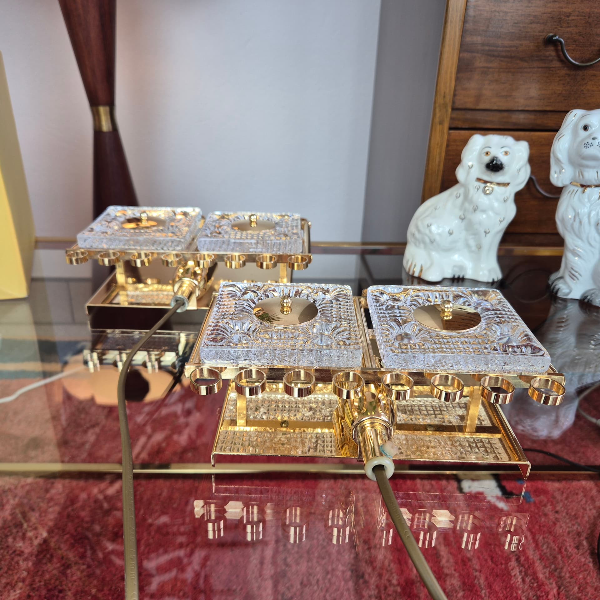 Para kinkietów kryształ transparentny, proj. C. Fagerlund, Dania, lata 60. - 226368