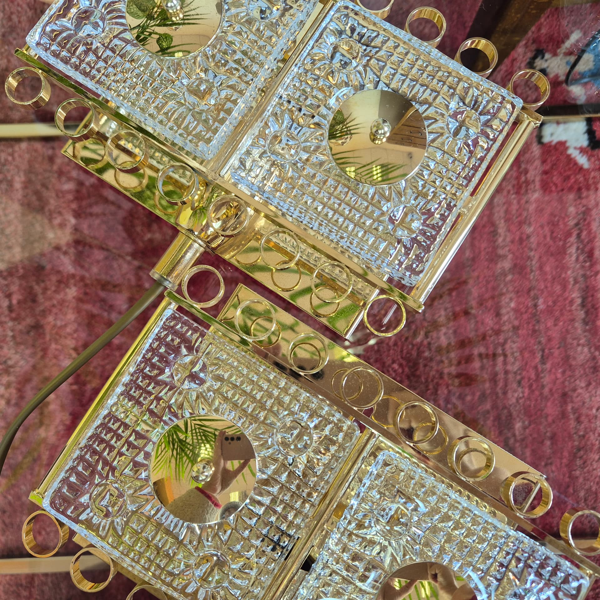 Para kinkietów kryształ transparentny, proj. C. Fagerlund, Dania, lata 60. - 226369