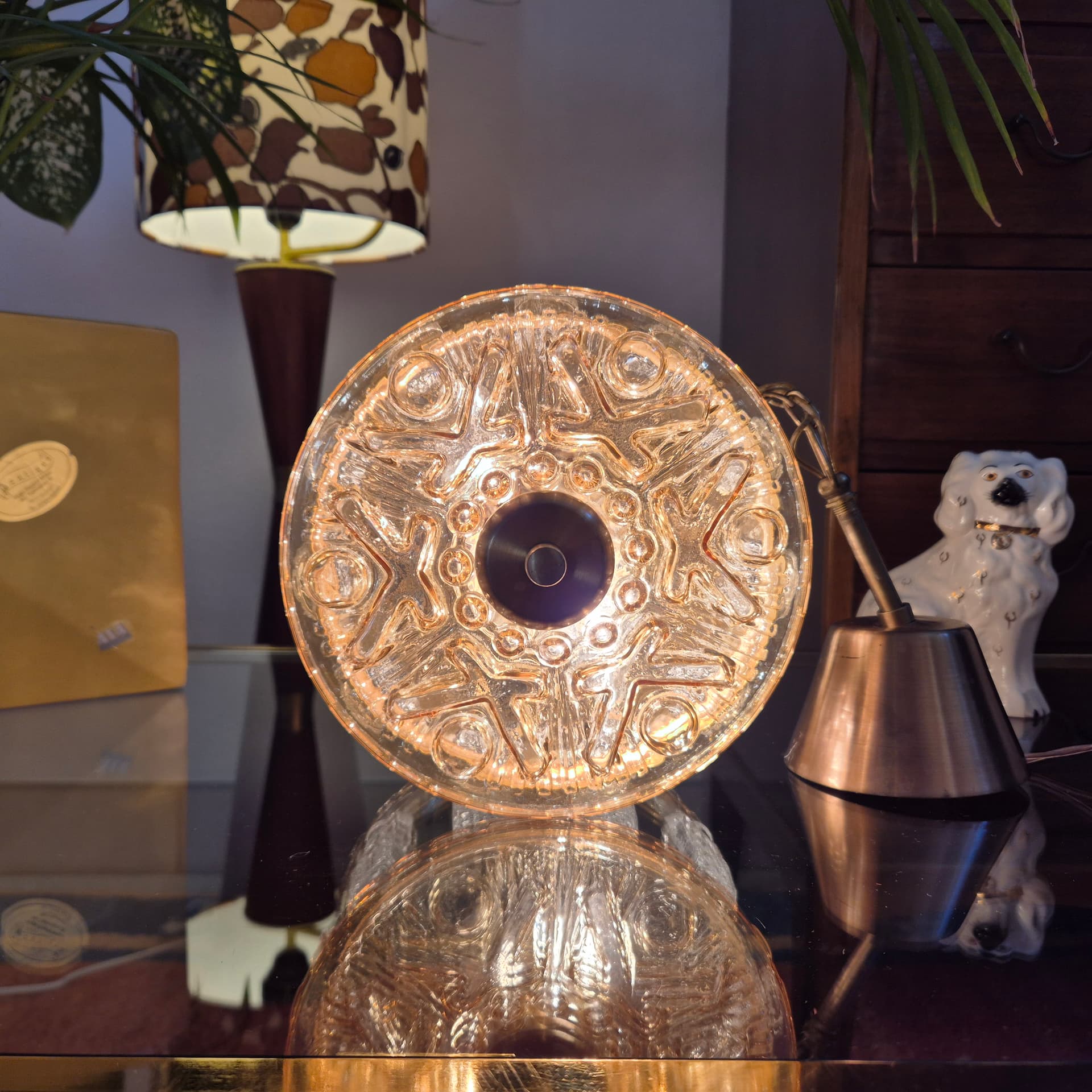 Lampa wisząca, kryształowa, mosiądz złoty, proj. C. Fagerlund, Szwecja, lata 60. - 226402