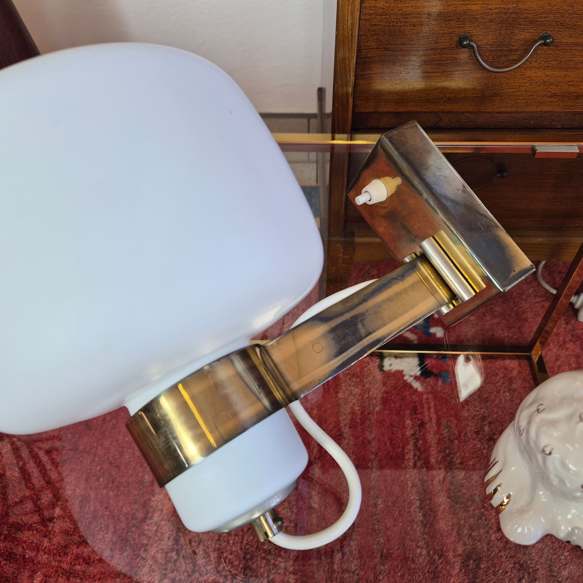 Para kinkietów, biały, szkło, Czechosłowacja, lata 60. - 226464