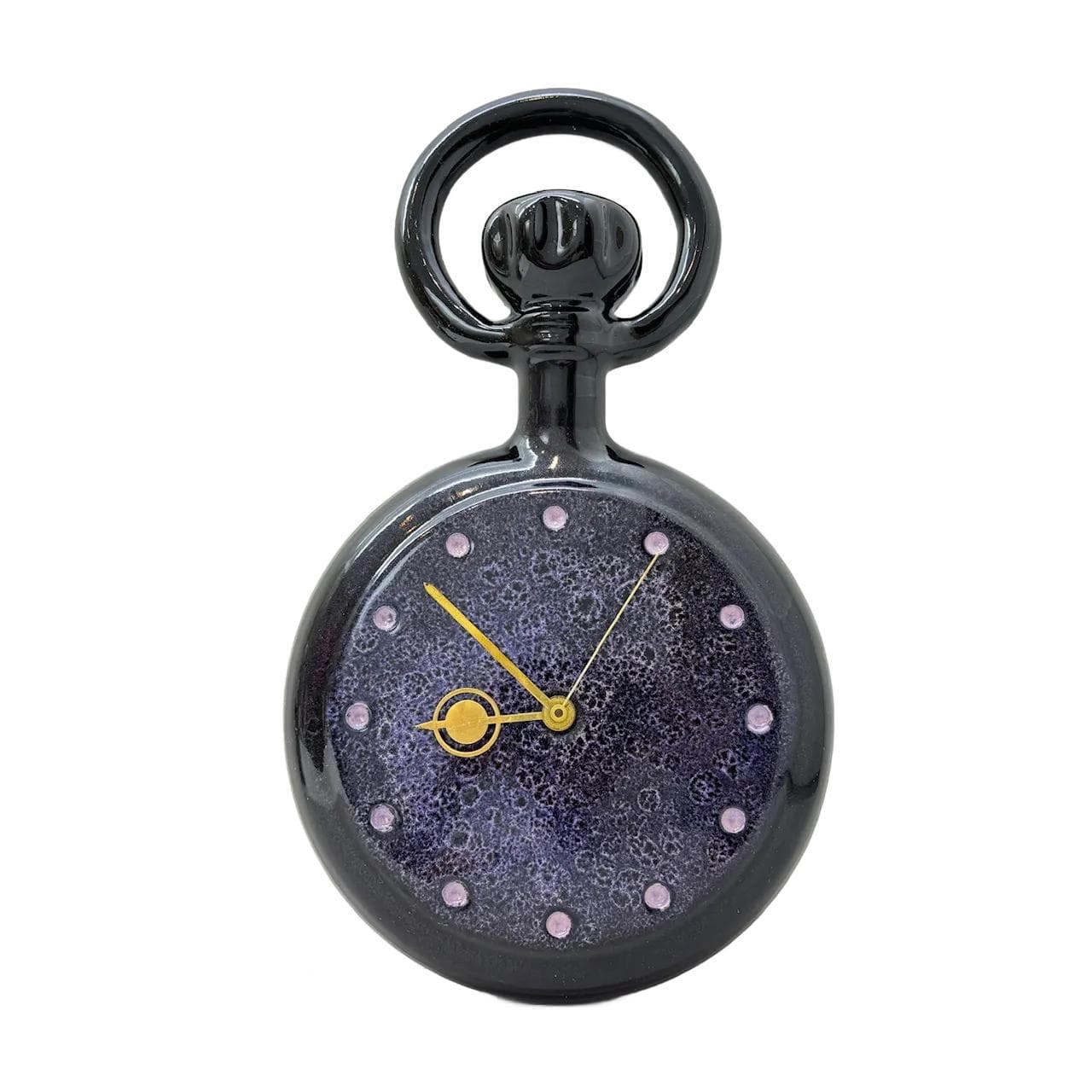 Zegar ścienny, kobaltowy, porcelit, Niemcy, lata 70.