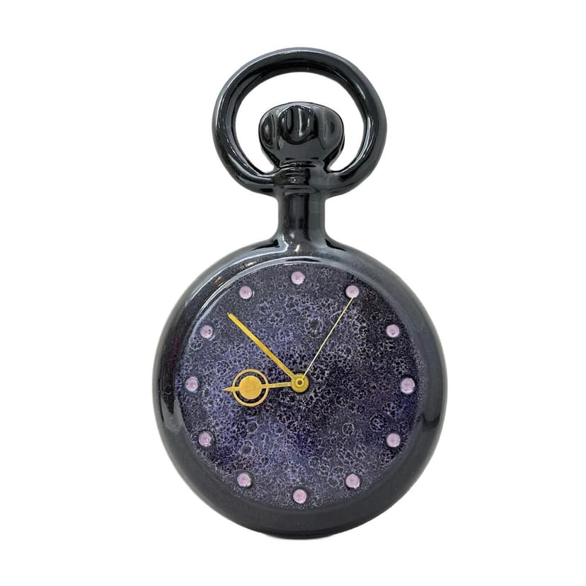 Zegar ścienny, kobaltowy, porcelit, Niemcy, lata 70.