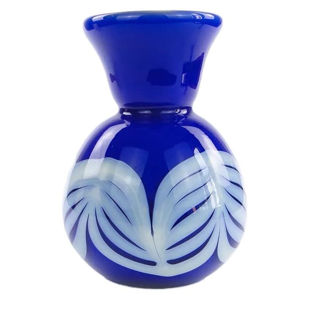 Vase Nefre, cobalt blue glass, by L. Fiedorowicz, Poland, 1970s - DIMENSION