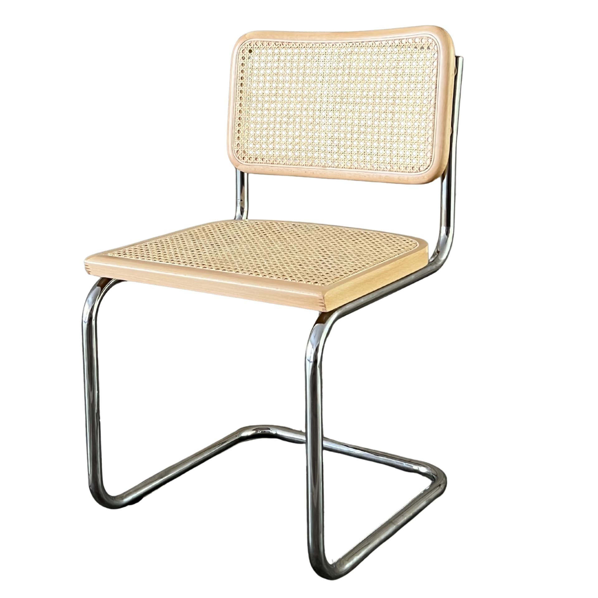 Krzesło z giętej stali wg proj. M.Breuer, Bauhaus, naturalny buk