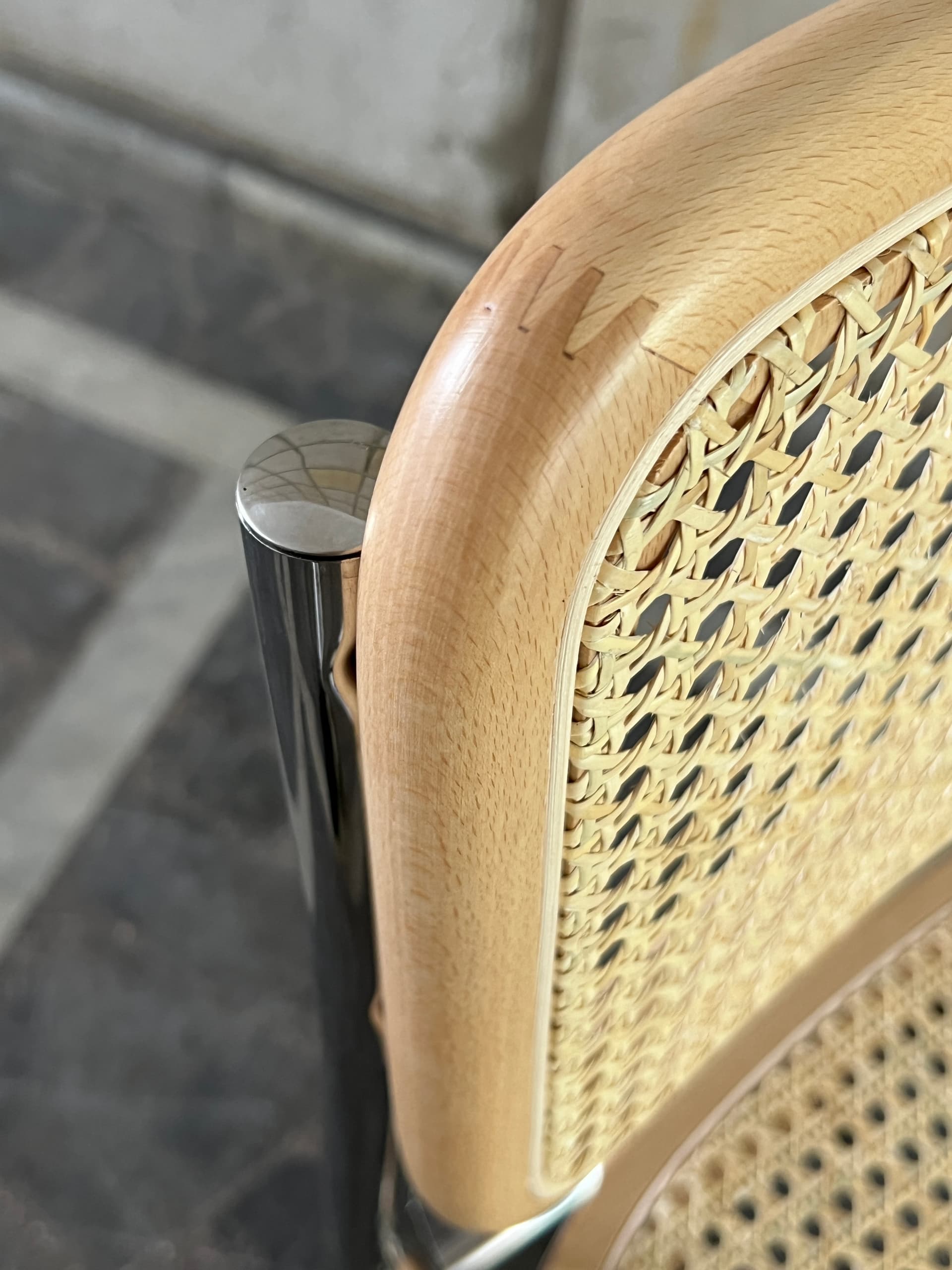 Krzesło z giętej stali wg proj. M.Breuer, Bauhaus, naturalny buk - 226572