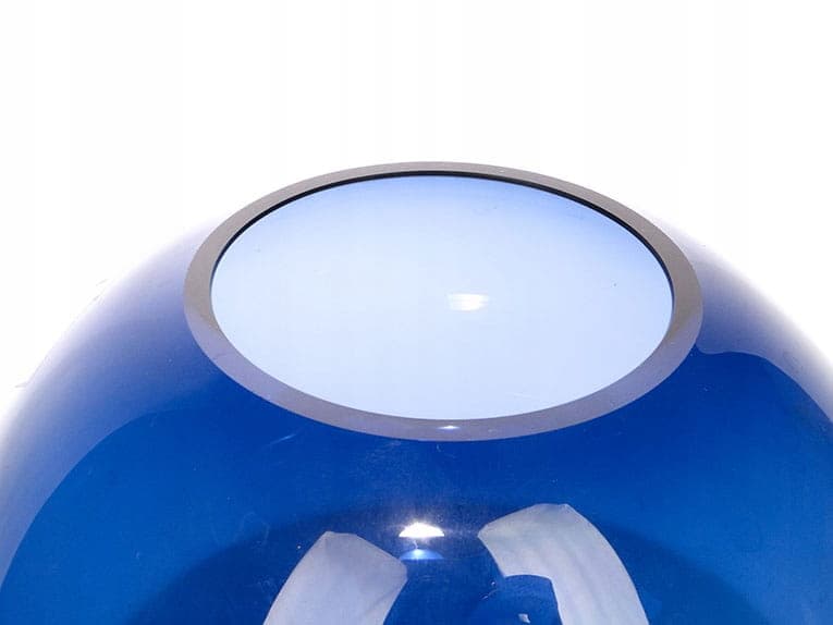 Wazon kula, Art Deco, kryształ szafirowy, WMF, Niemcy, lata 50. - 226619