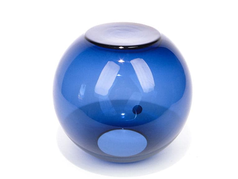 Wazon kula, Art Deco, kryształ szafirowy, WMF, Niemcy, lata 50. - 226621