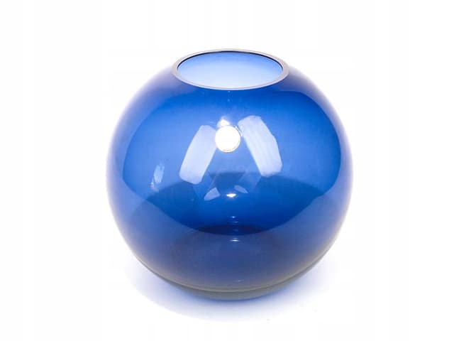 Wazon kula, Art Deco, kryształ szafirowy, WMF, Niemcy, lata 50. - WYMIARY