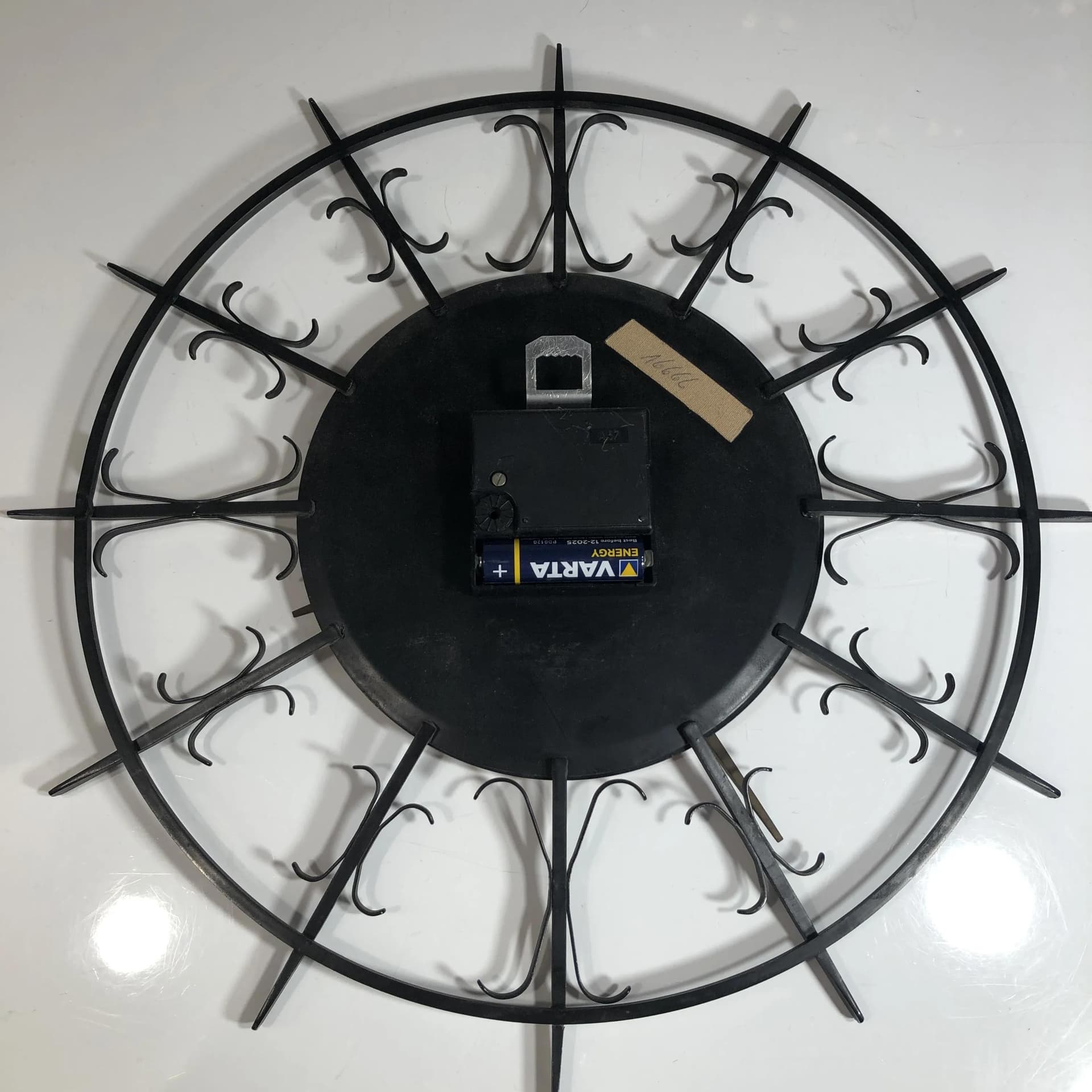 Zegar ścienny brutalistyczny, stal brązowy ciemny, mosiądz złoty, Ruhla Electric, Niemcy, lata 70. - 16591