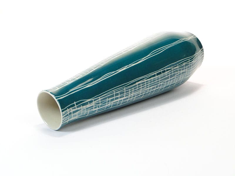 Wazon New Look, turkusowy, porcelit, Chodzież, Polska, lata 50. - 226928