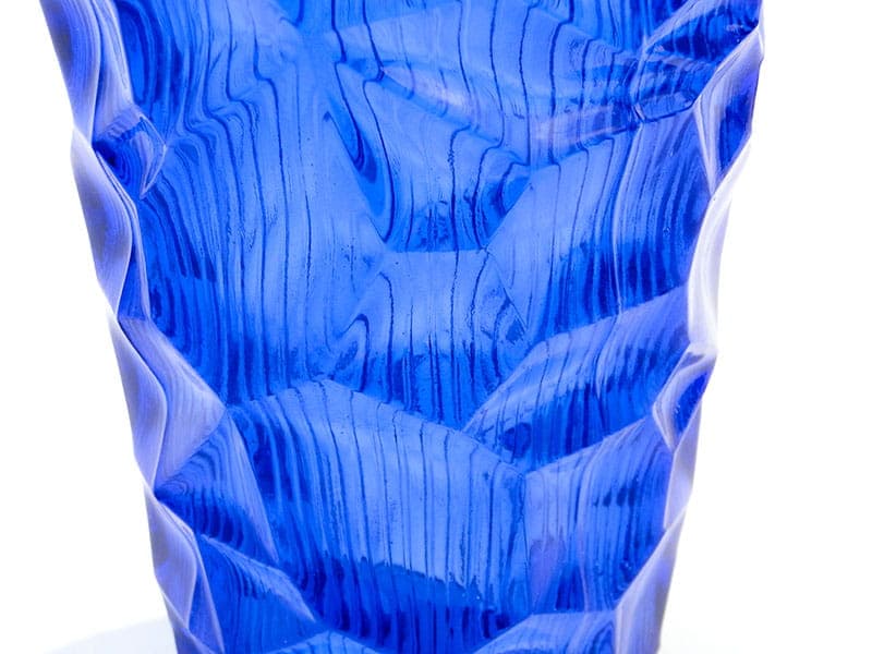 Wazon Okulus, szkło sodowe niebieski, proj. J. Drost, Ząbkowice, Polska, lata 60. - 226998