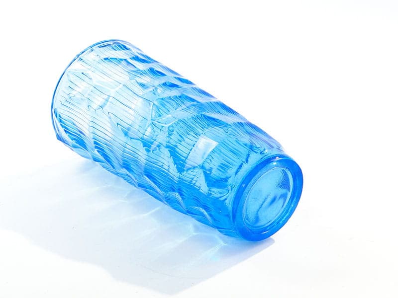 Wazon Okulus, szkło sodowe niebieski, proj. J. Drost, Ząbkowice, Polska, lata 60. - 227012