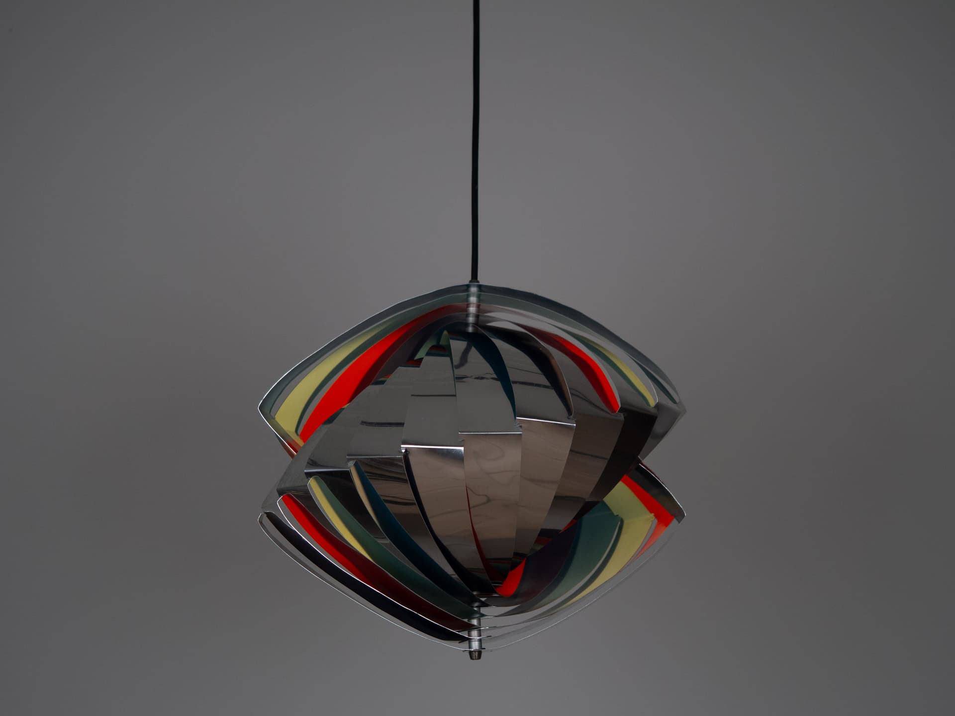 Lampa wisząca Konkylie, multikolor, aluminium, proj. L. Weisdorf, Lyfa, Dania, lata 60. - 227086