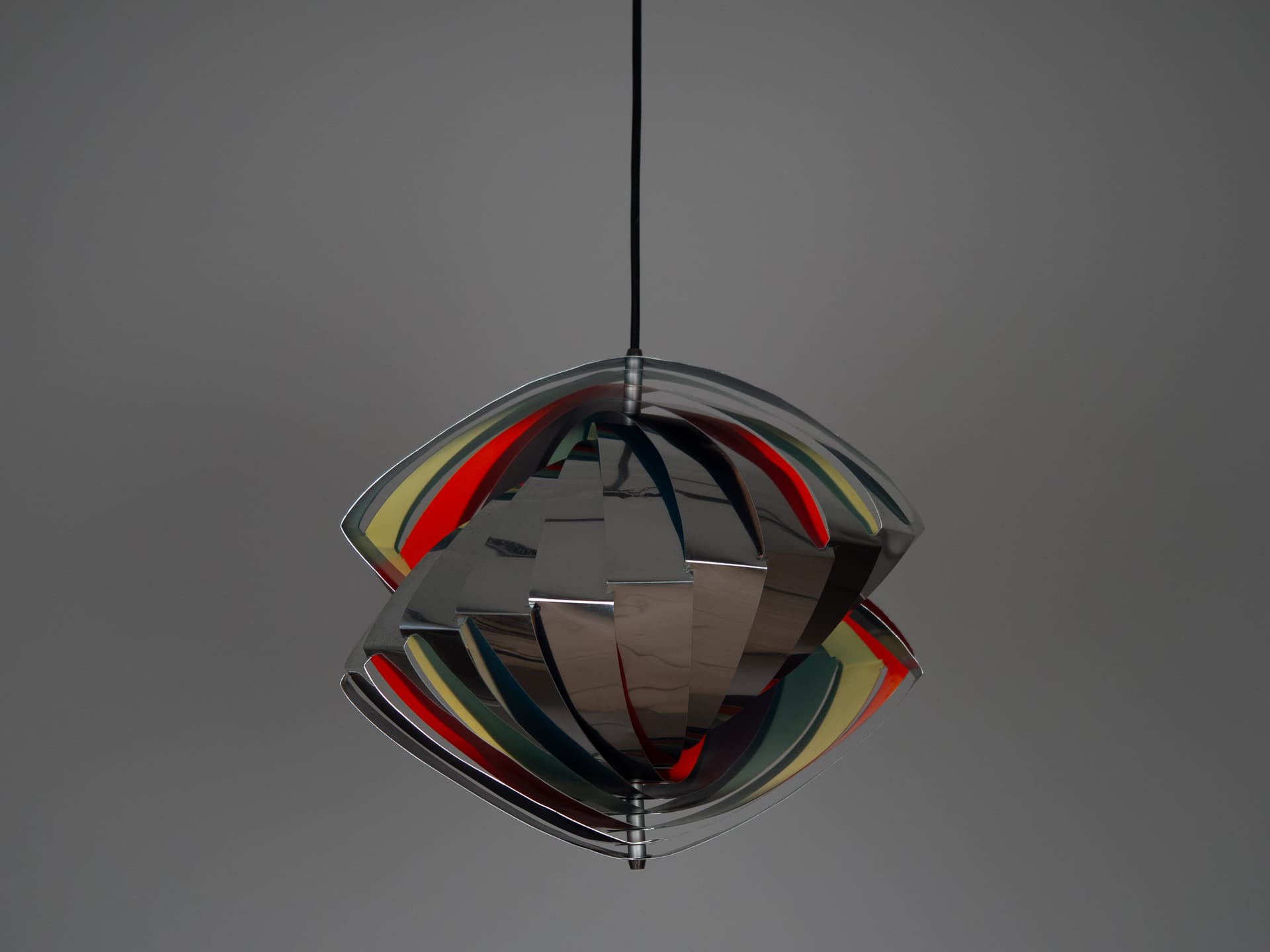 Lampa wisząca Konkylie, multikolor, aluminium, proj. L. Weisdorf, Lyfa, Dania, lata 60. - 227085