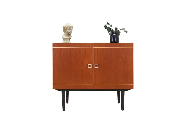 Cabinet, orange teak, black wood, Denmark, 1970s - DIMENSION