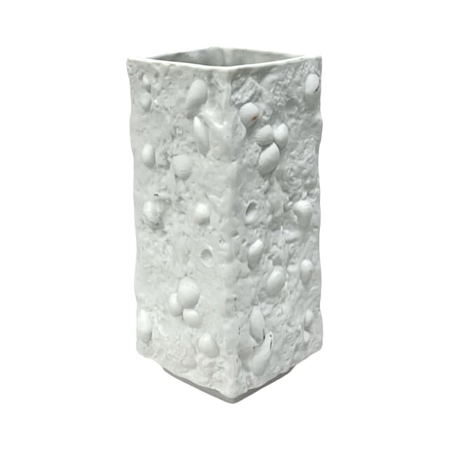 Wazon Skamieliny, biały, porcelana biskwitowa, Niemcy, lata 70. - WYMIARY