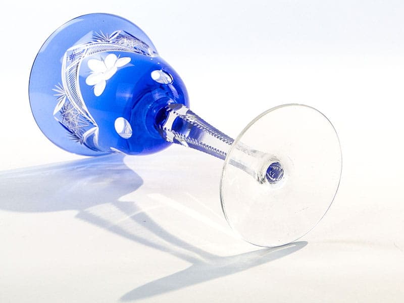 Kielich do wina, kryształ niebieski, Polska, lata 20. - 227239