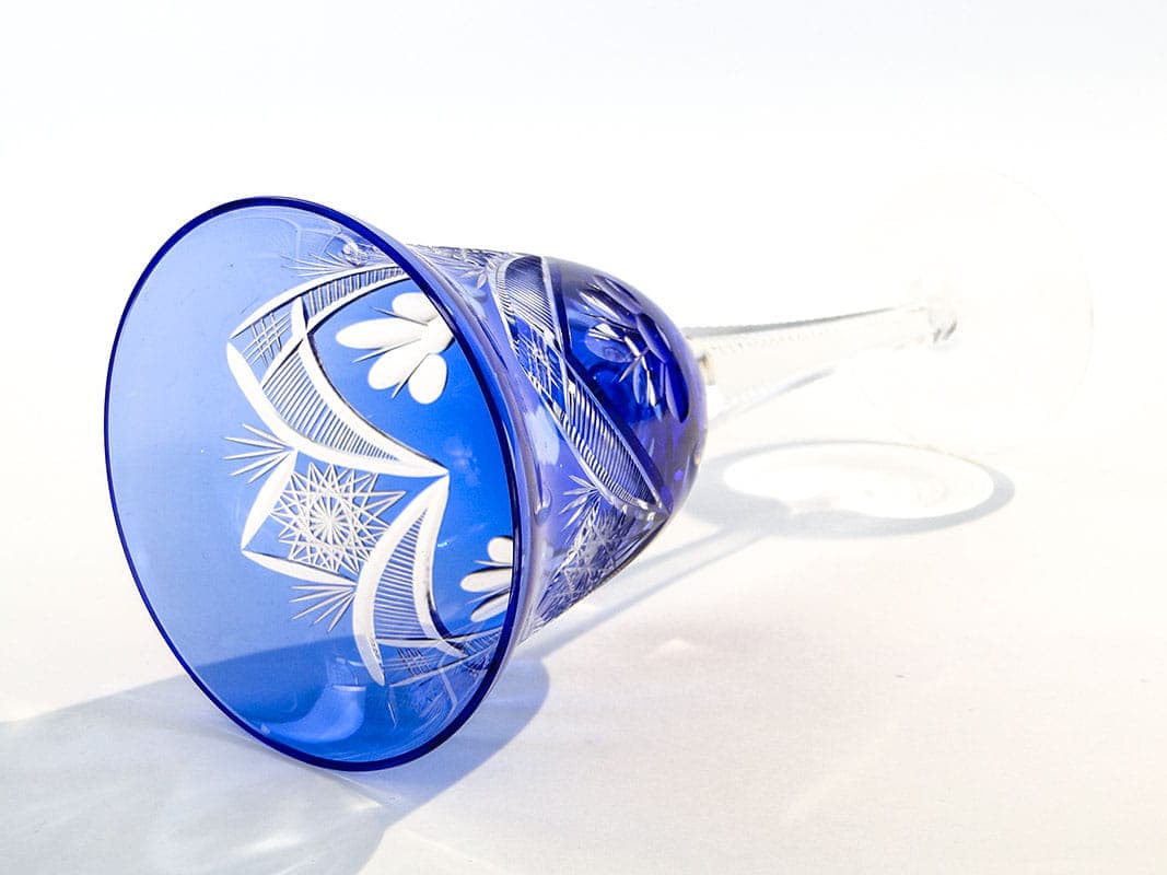 Kielich do wina, kryształ niebieski, Polska, lata 20. - 227241