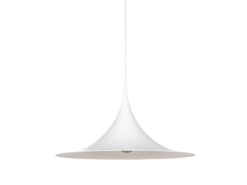 Lampa Semi, biały, metal, proj. C. Bonderup, T. Thorup, Fog & Mørup, Dania, lata 60.