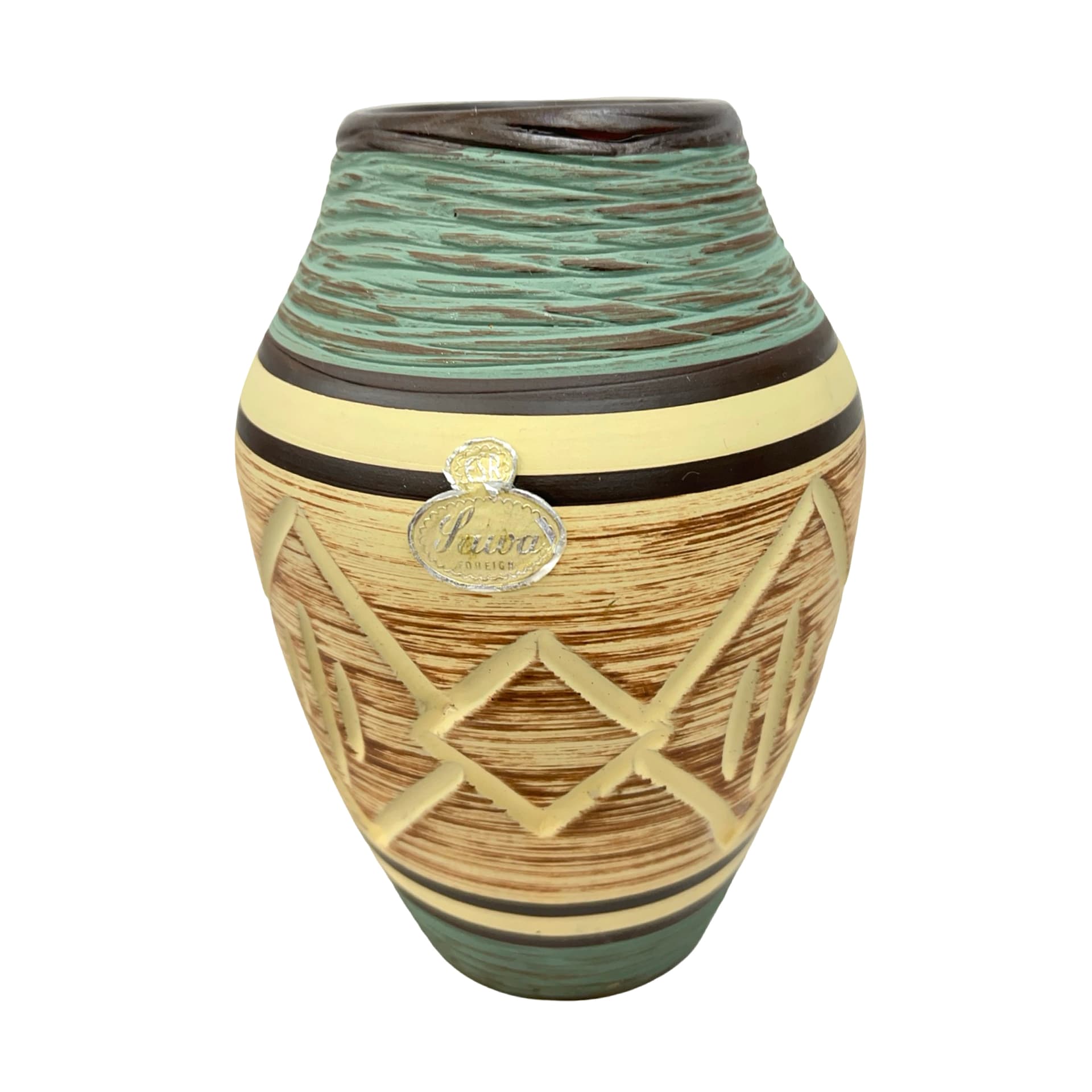 Wazon ESR Sawa 256-15, beżowy, ceramika, Niemcy, lata 60. - 227266