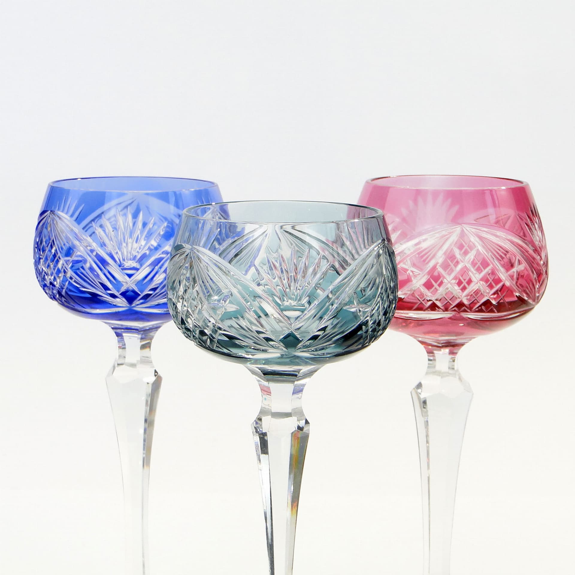 Zestaw sześciu kielichów Art Deco, multicolor, kryształ, Niemcy, lata 30. - 227343