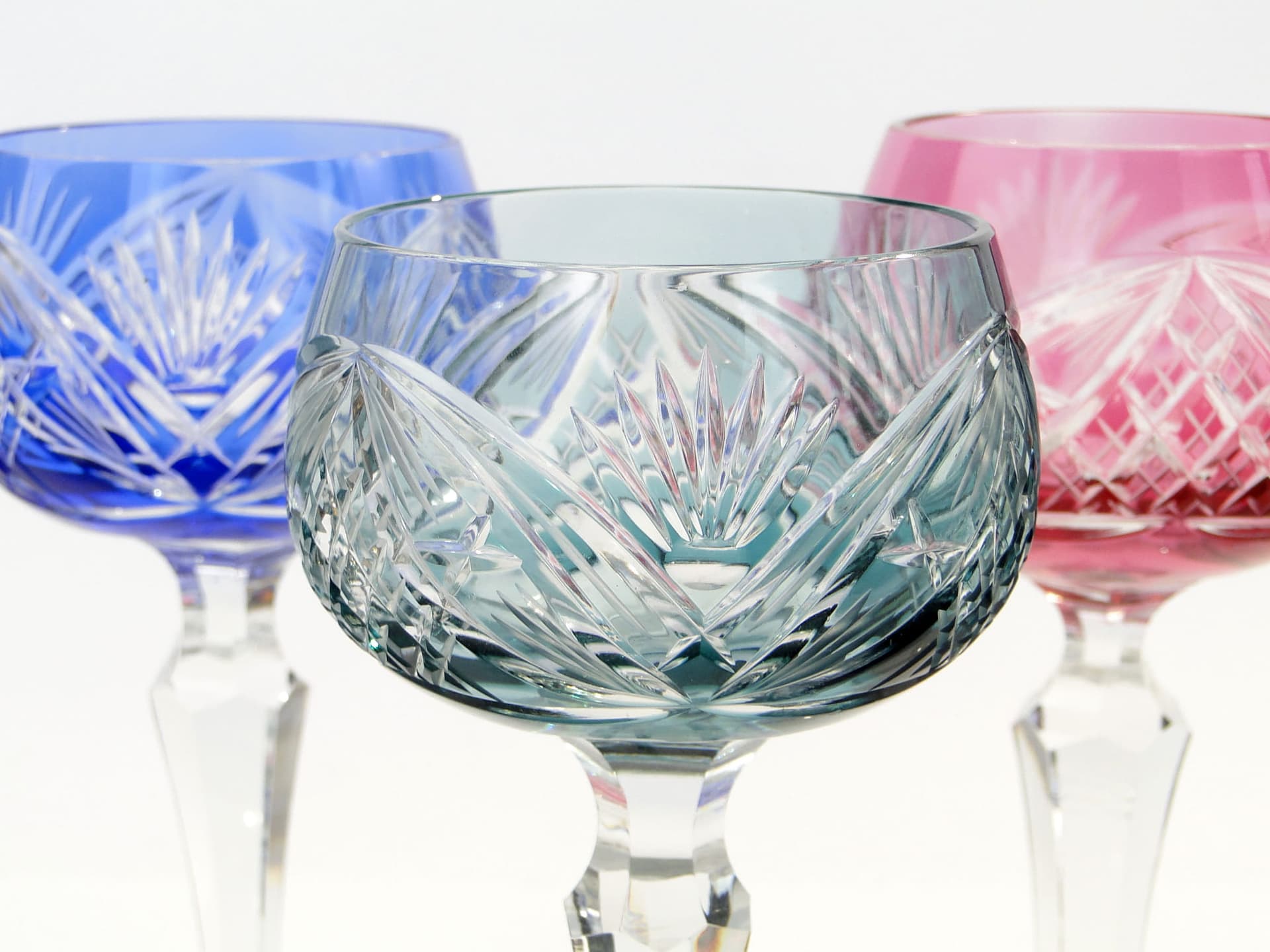 Zestaw sześciu kielichów Art Deco, multicolor, kryształ, Niemcy, lata 30. - 227345