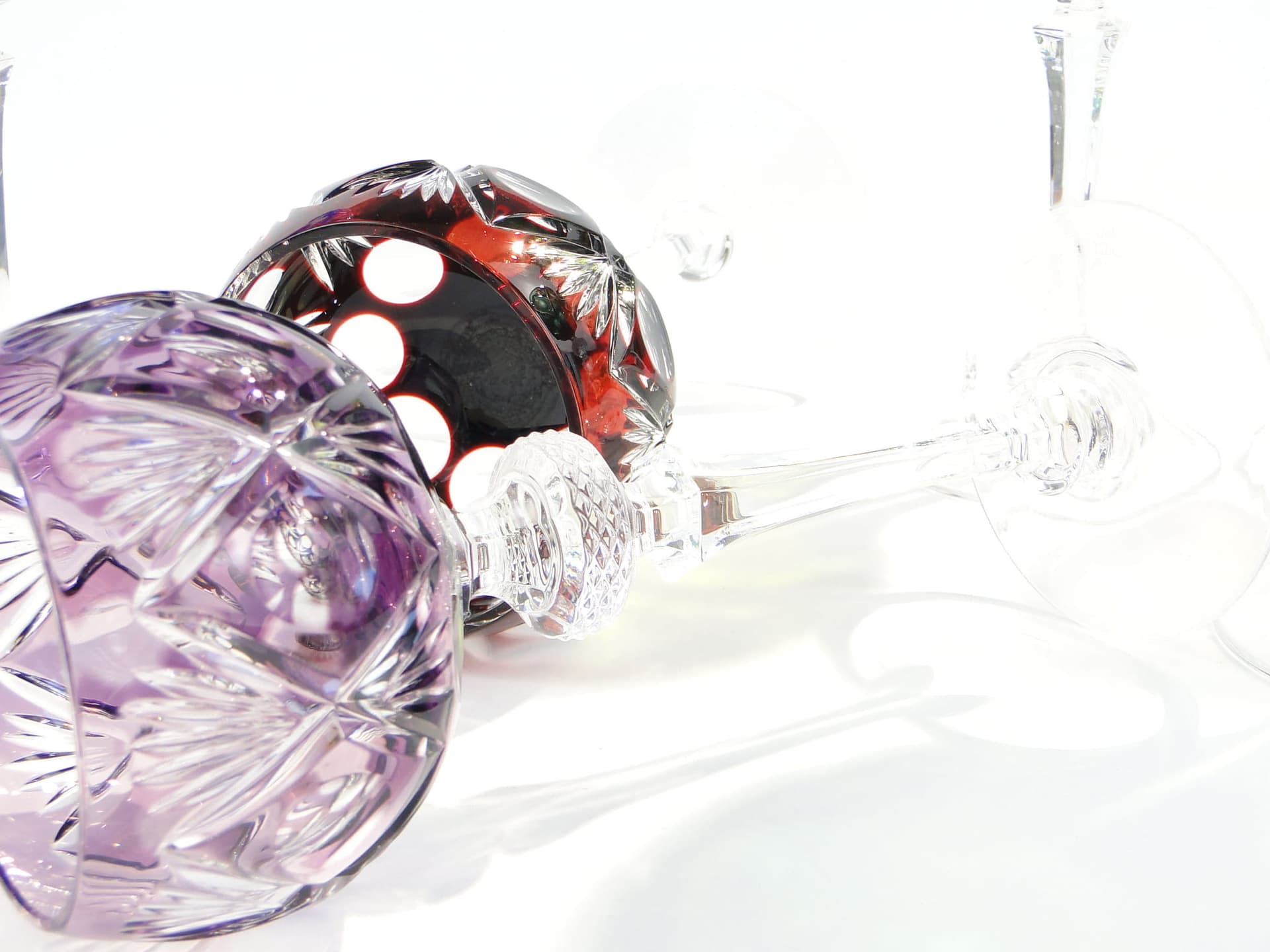 Komplet kielichów do wina Crystal Cabinet, multikolor, kryształ, WMF, Niemcy, lata 60. - 227356