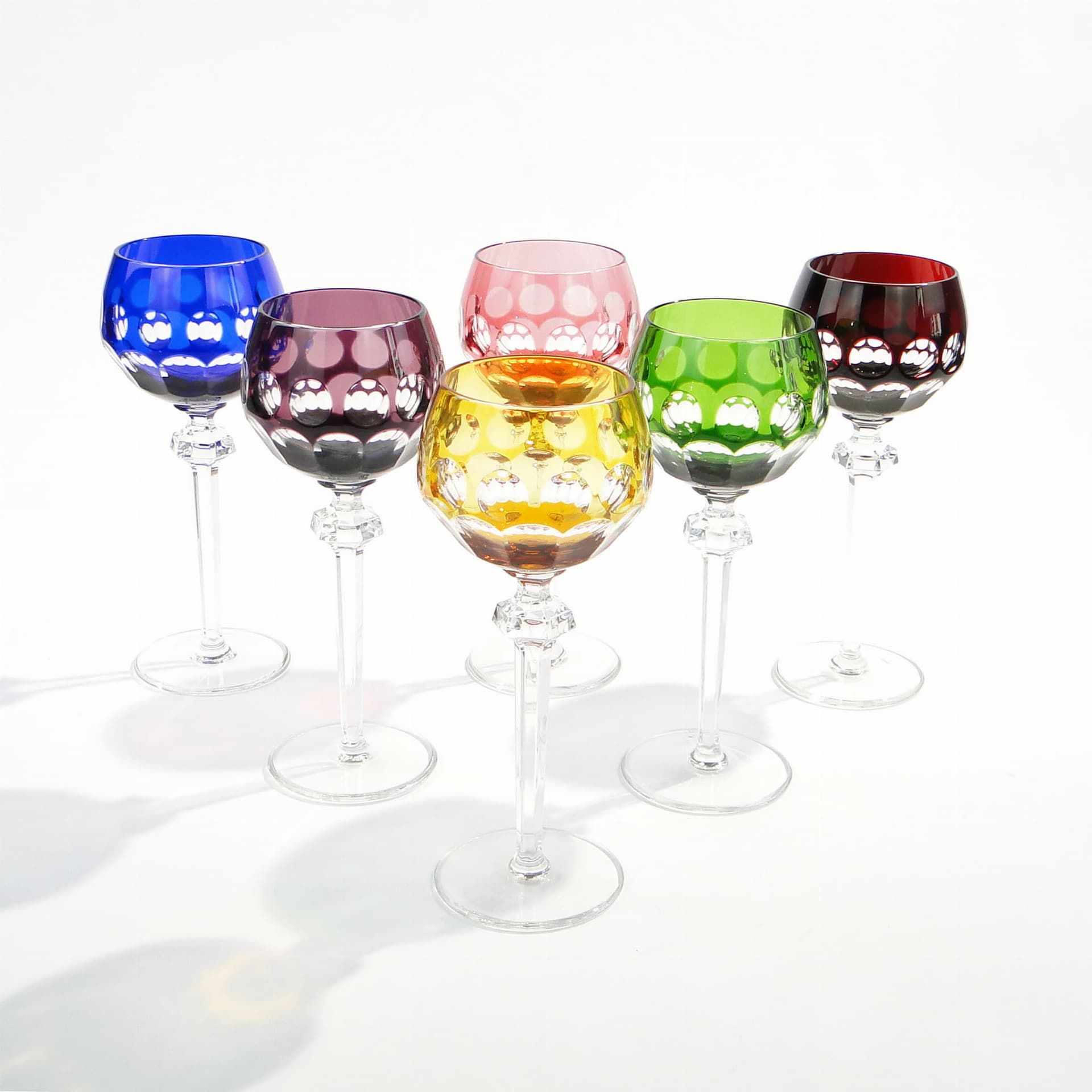 Komplet kielichów art déco, multikolor, kryształ, Nachtmann, Niemcy, lata 20. - 227374