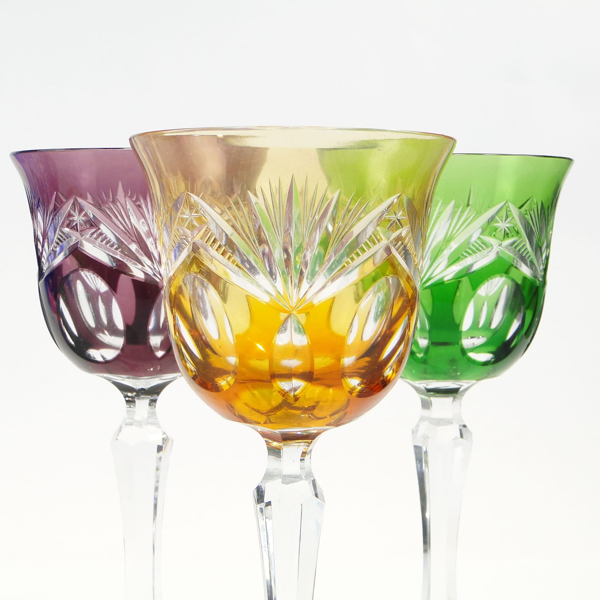 Komplet kielichów do czerwonego wina, Art Deco, multicolor, kryształ, Nachtmann, Niemcy, lata 20. - 227379