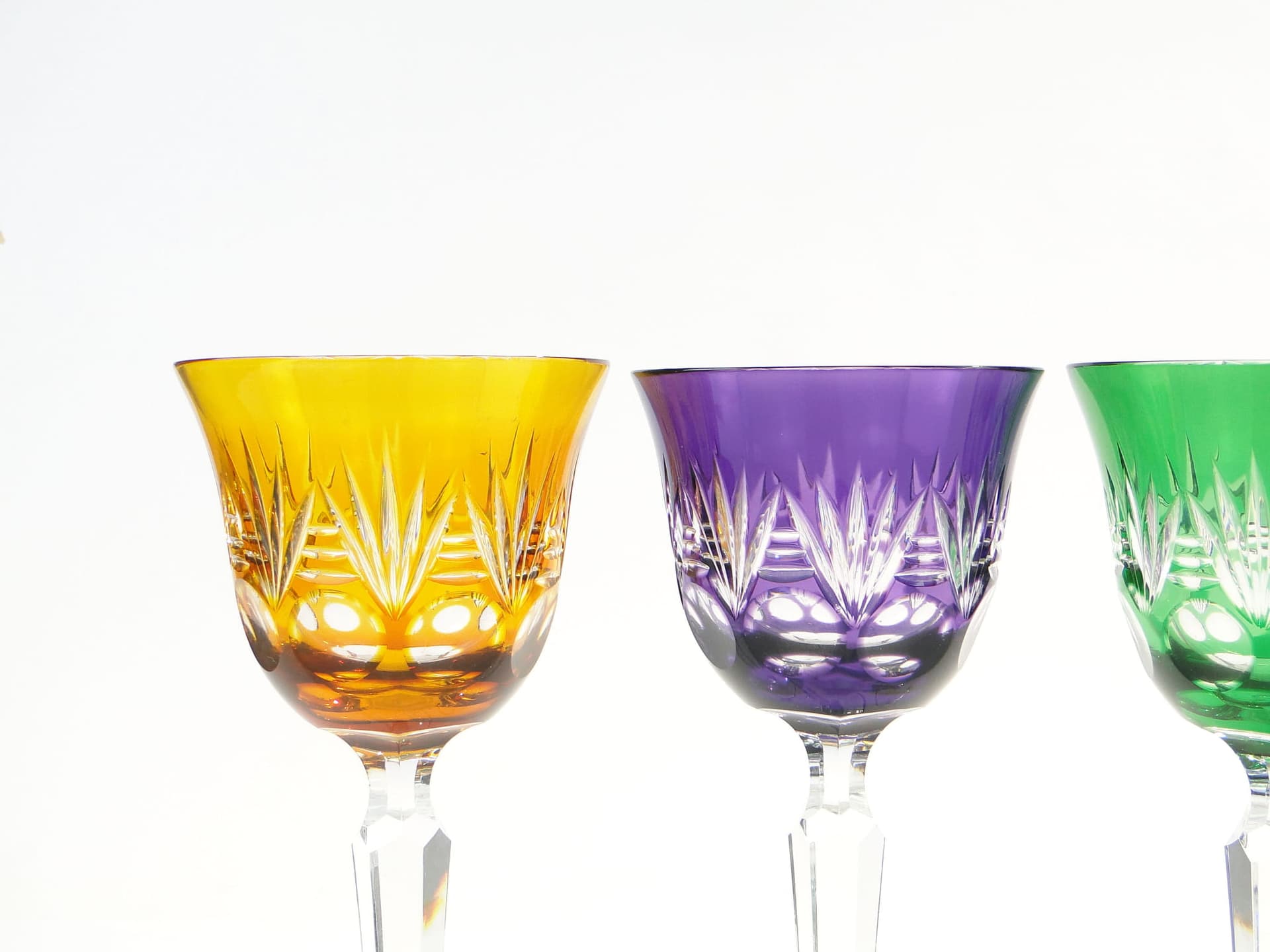 Zestaw czterech kielichów, Art Deco, multicolor, kryształ, Nachtmann, Niemcy, lata 20. - 227398