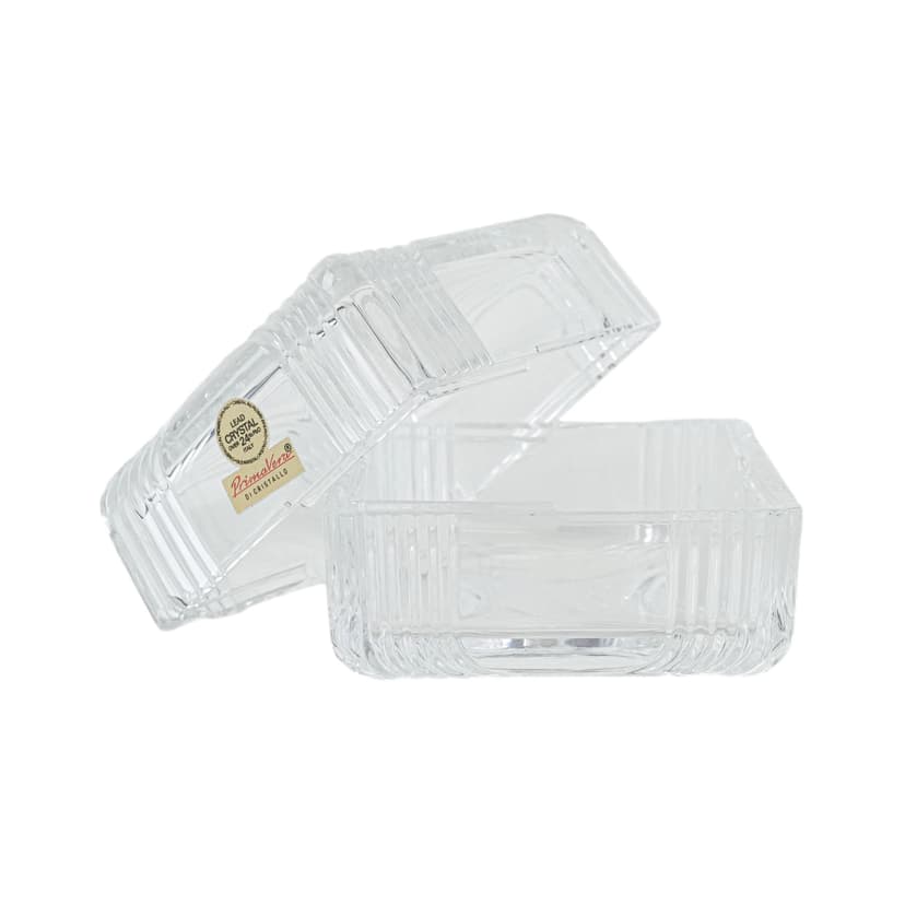 Szkatułka kryształowa transparentna, Primavera di Cristallo, Włochy, lata 70.