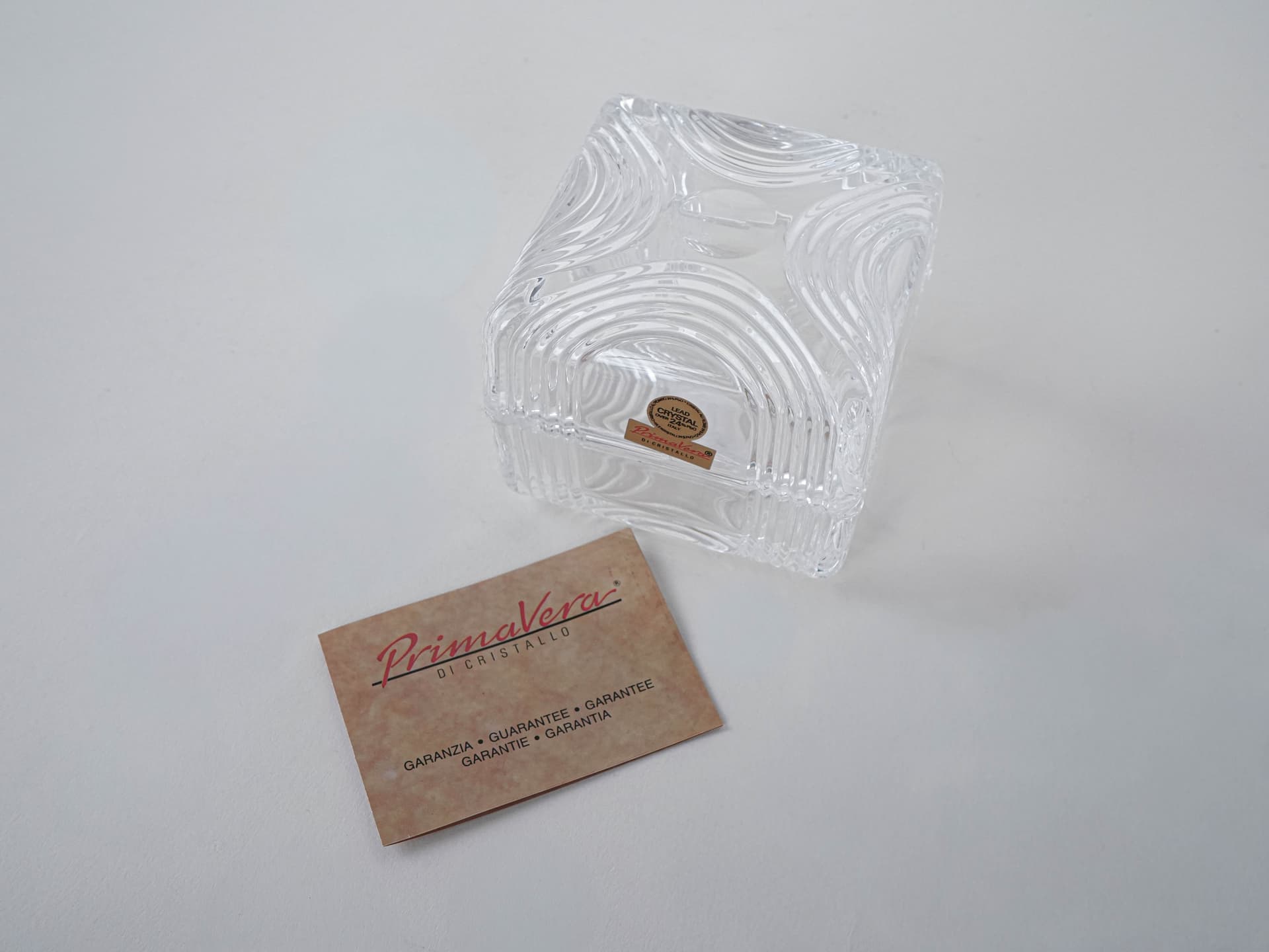 Szkatułka kryształowa transparentna, Primavera di Cristallo, Włochy, lata 70. - 227451