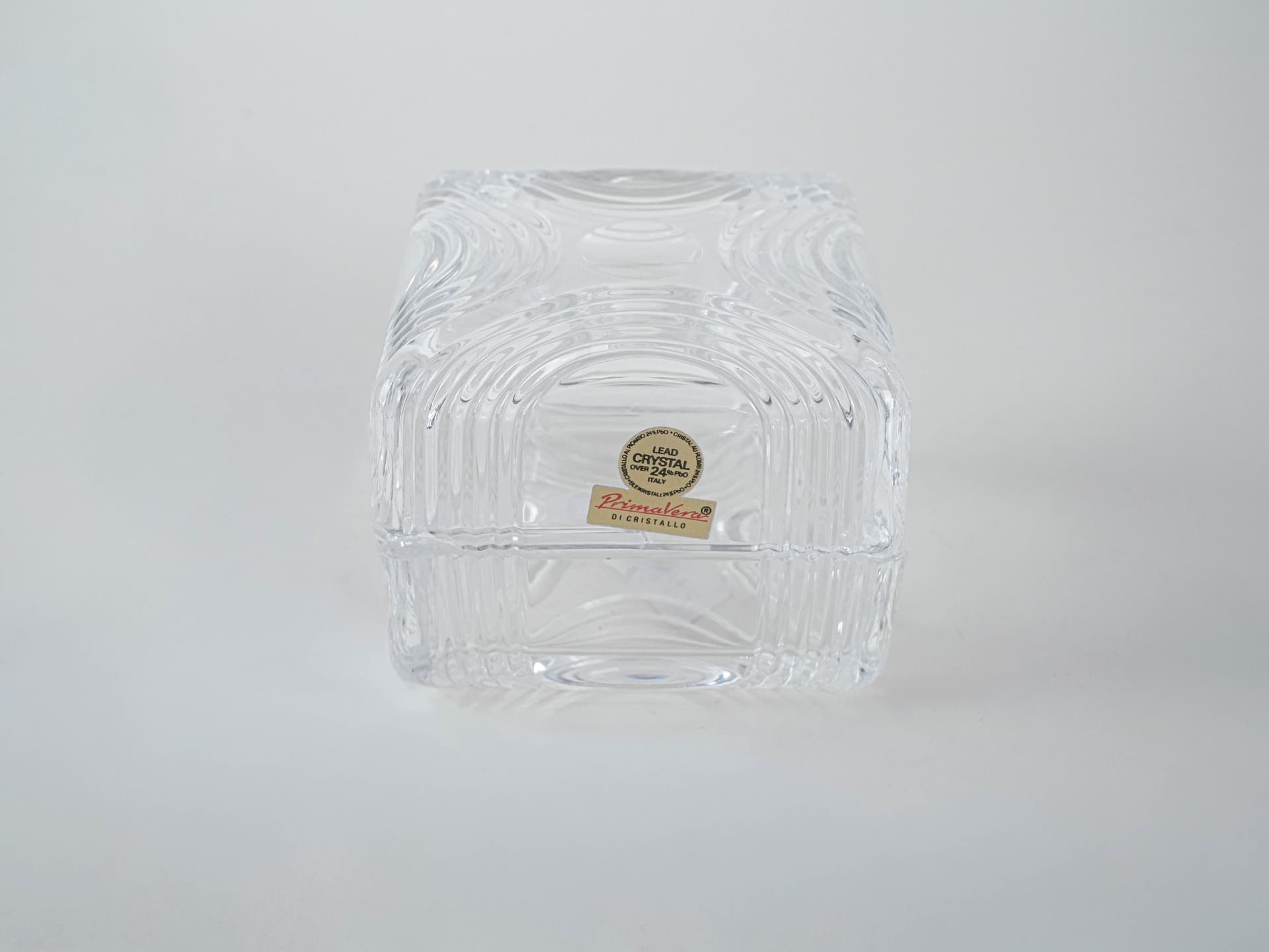 Szkatułka kryształowa transparentna, Primavera di Cristallo, Włochy, lata 70. - 227449