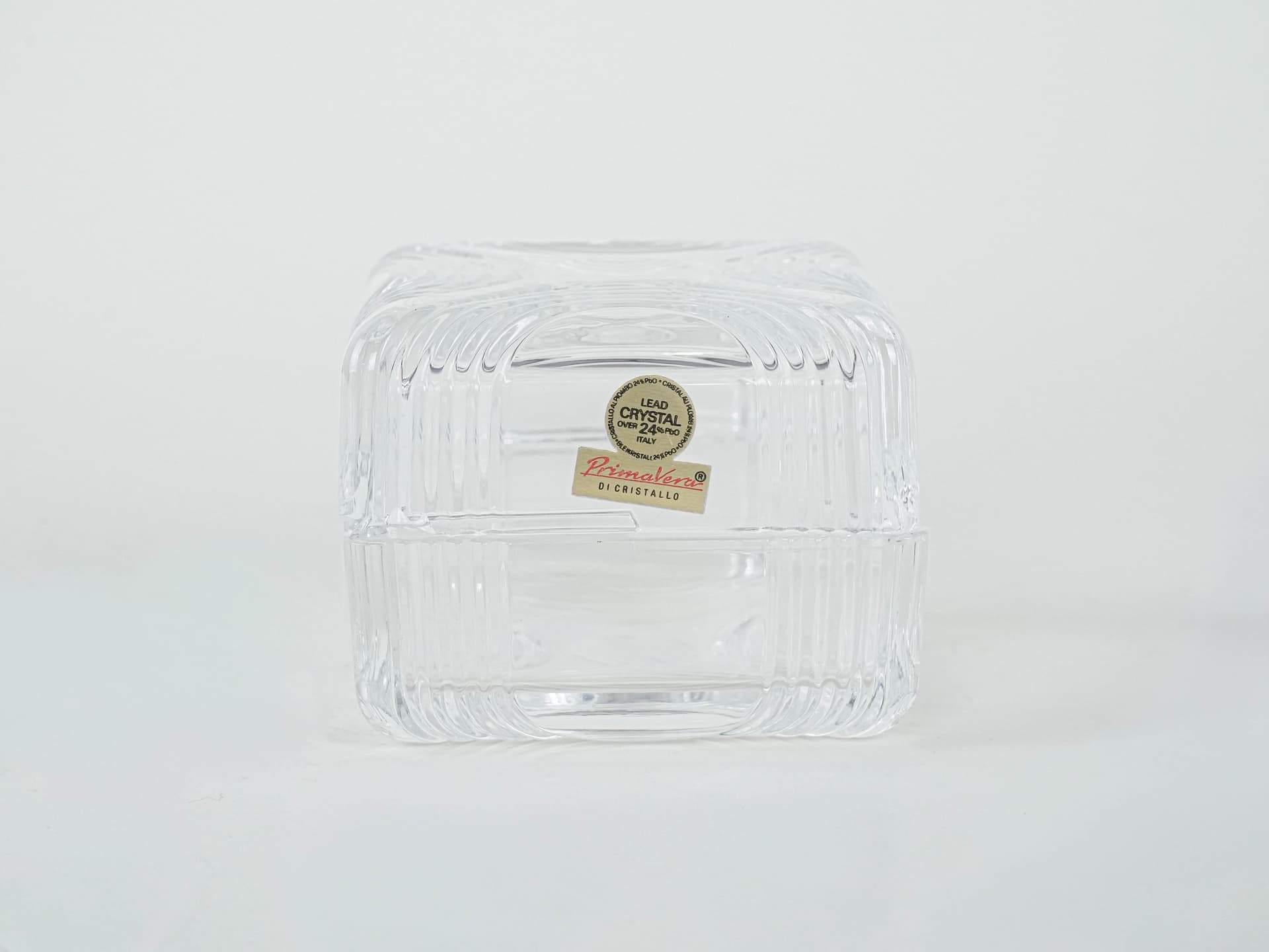 Szkatułka kryształowa transparentna, Primavera di Cristallo, Włochy, lata 70. - 227446