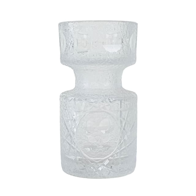 Wazon, transparentny, szkło sodowe, Dania, lata 60. - WYMIARY
