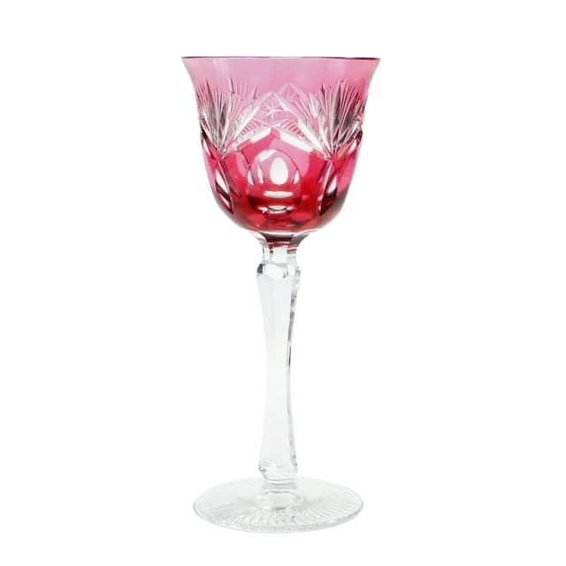 Kielich do czerwonego wina, kryształ czerwony, Nachtmann, Niemcy, lata 20. - WYMIARY