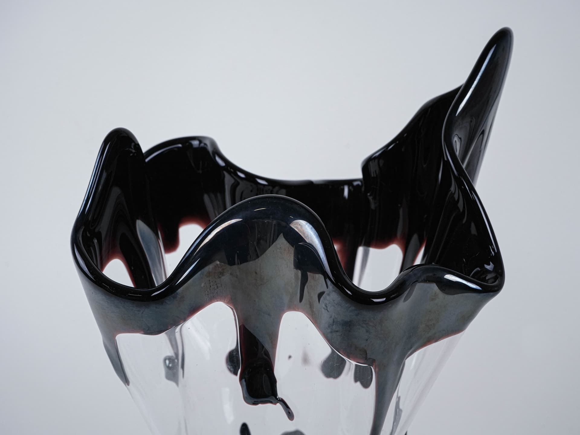 Wazon Murano, transparentny, szkło, Włochy, lata 60. - 227494