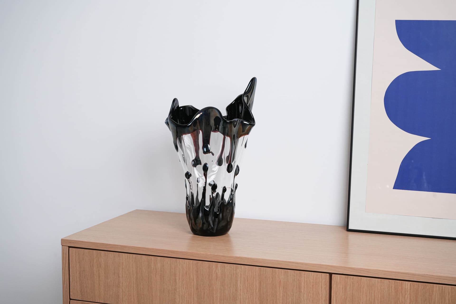 Wazon Murano, transparentny, szkło, Włochy, lata 60. - 227499