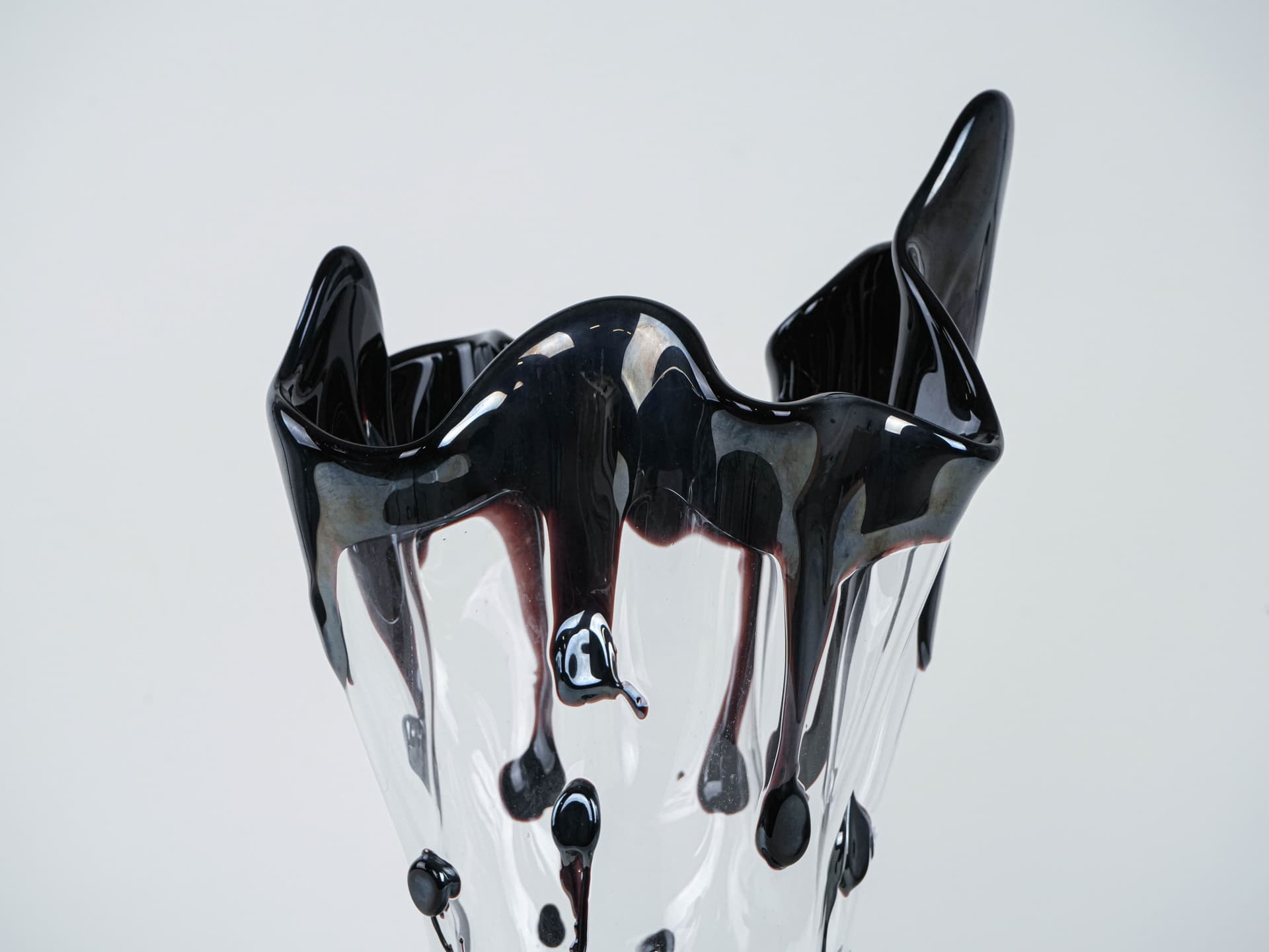 Wazon Murano, transparentny, szkło, Włochy, lata 60. - 227496