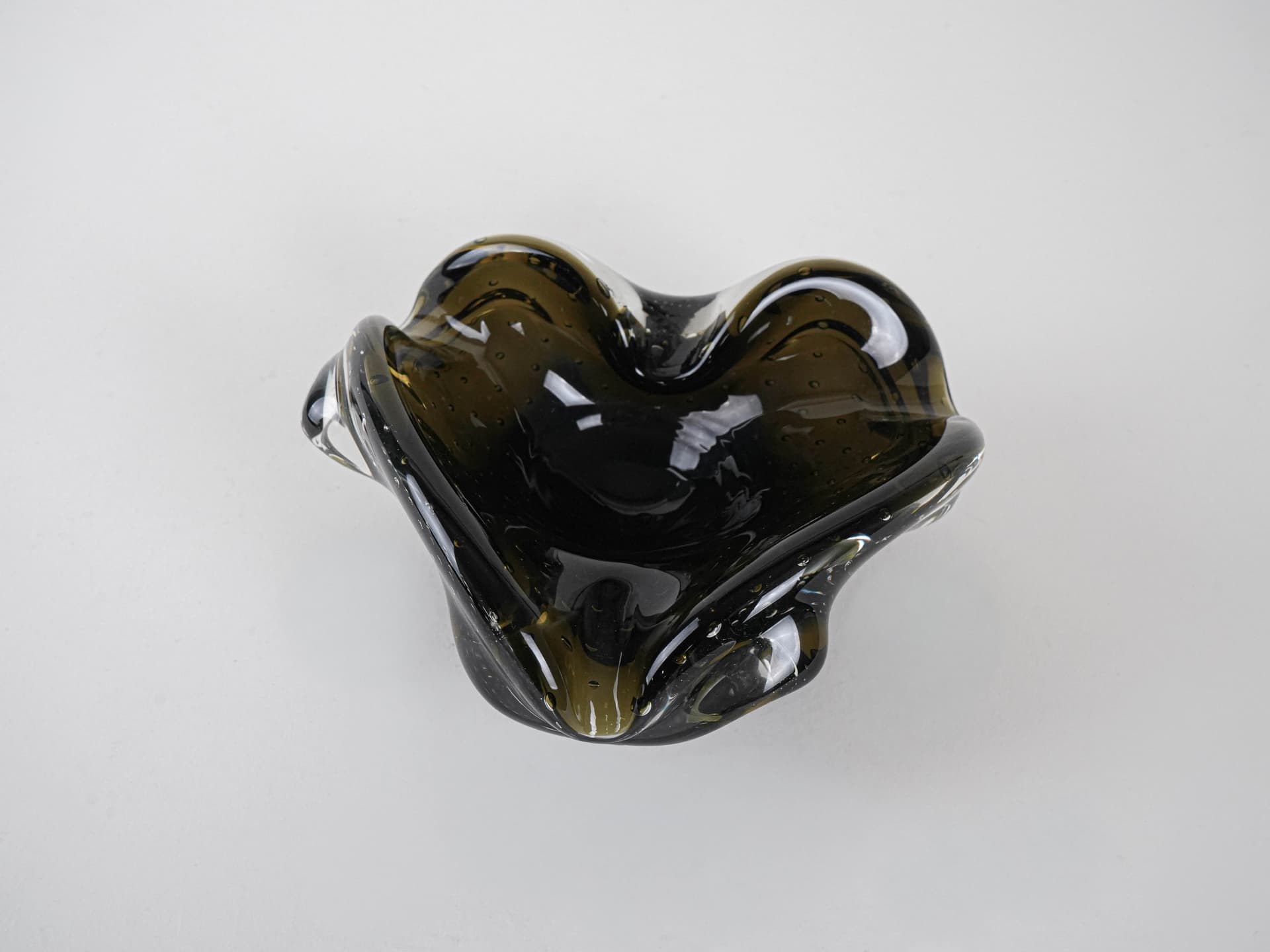 Patera Murano, zielony, szkło, Włochy, lata 60. - 227503