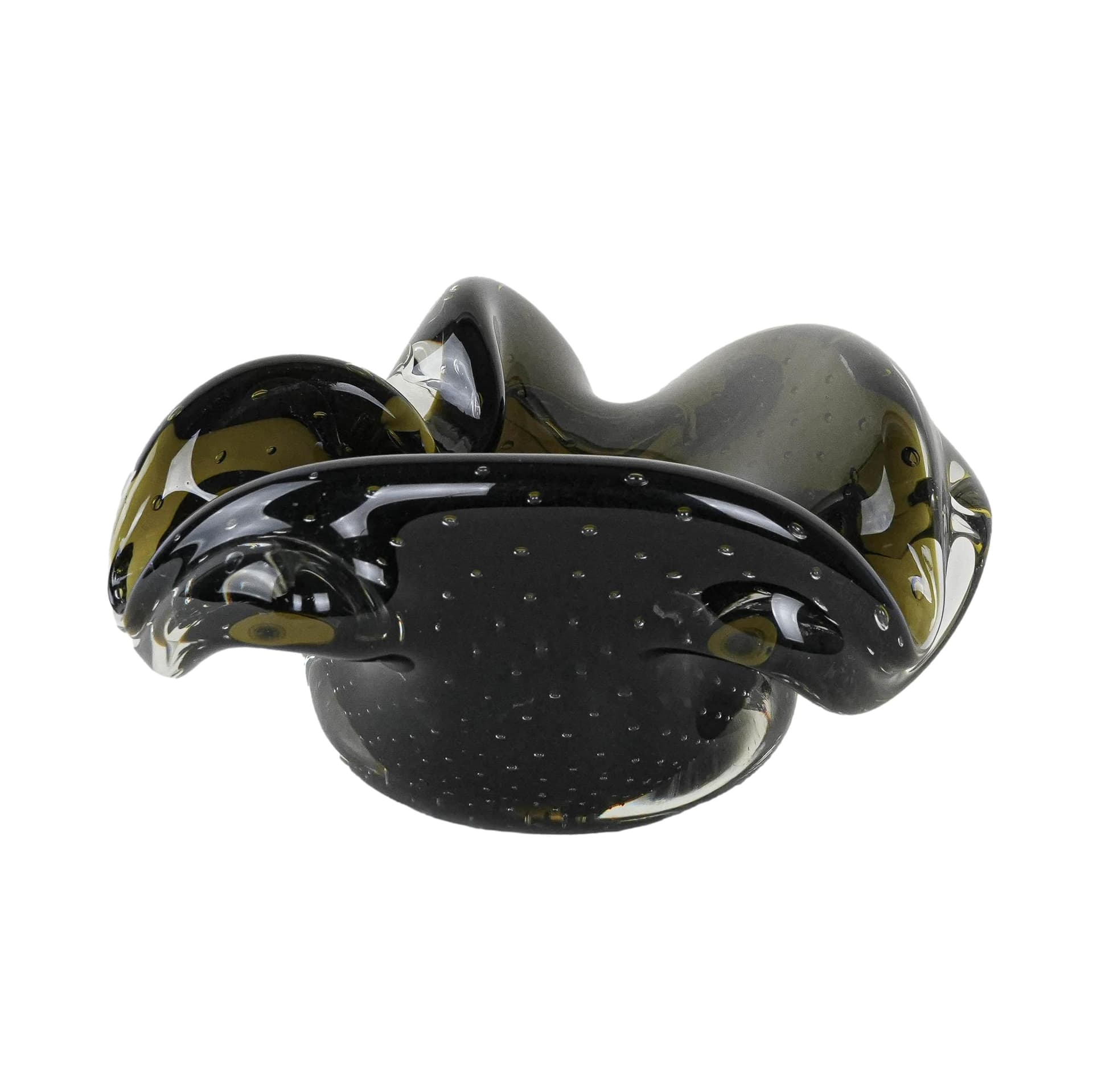 Patera Murano, zielony, szkło, Włochy, lata 60.