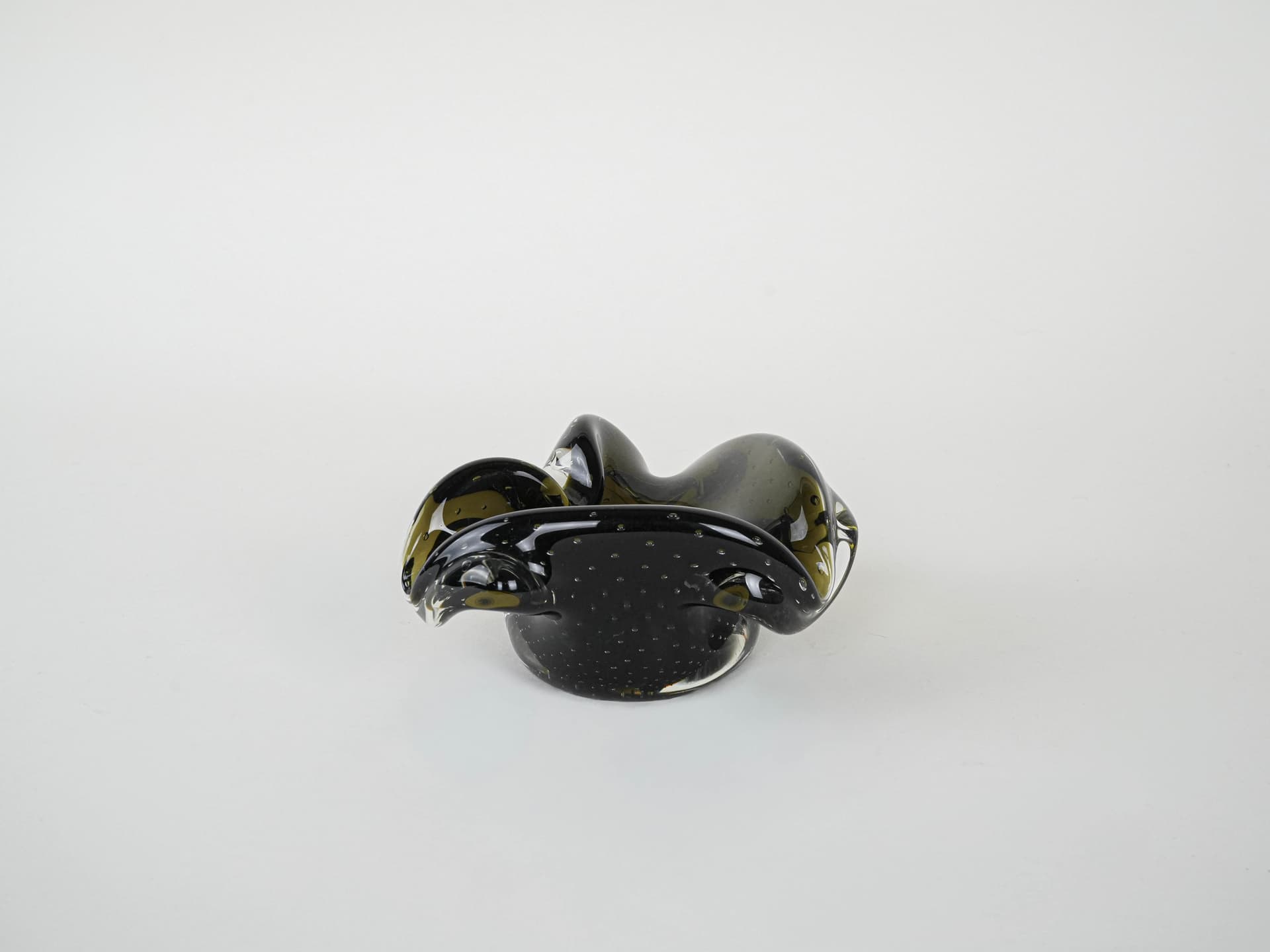 Patera Murano, zielony, szkło, Włochy, lata 60. - 227502