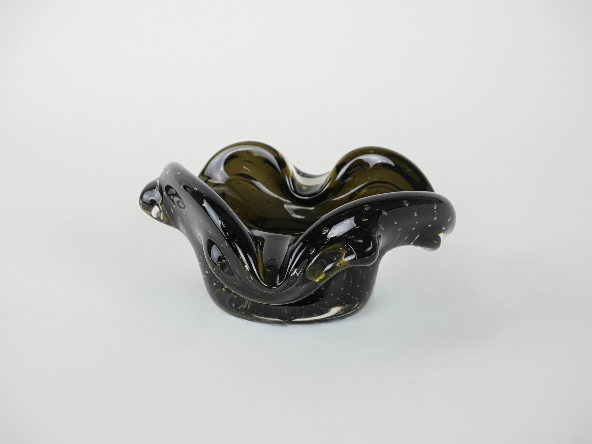 Patera Murano, zielony, szkło, Włochy, lata 60. - 227501