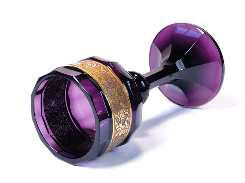 Puchar art déco, ametystowe szkło, Czechy, lata 20. - 227534