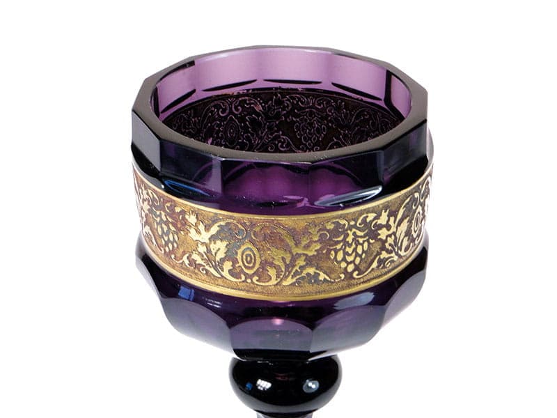 Puchar art déco, ametystowe szkło, Czechy, lata 20. - 227538