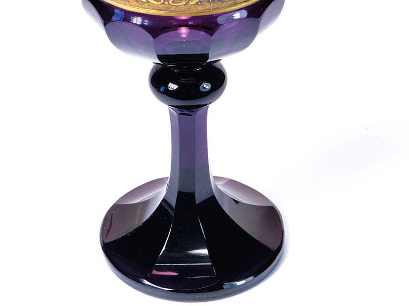 Puchar art déco, ametystowe szkło, Czechy, lata 20. - 227533