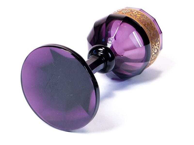 Puchar art déco, ametystowe szkło, Czechy, lata 20. - 227536